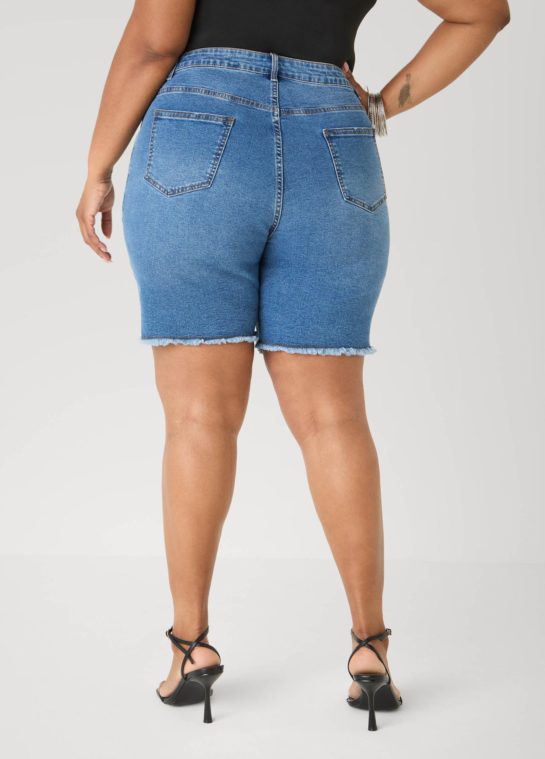 Fearless Distressed Denim Shorts Product Image