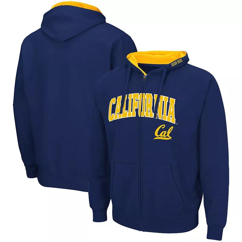 Men's Colosseum Navy Cal Bears Arch & Logo 3.0 Full-Zip Hoodie,  Product Image