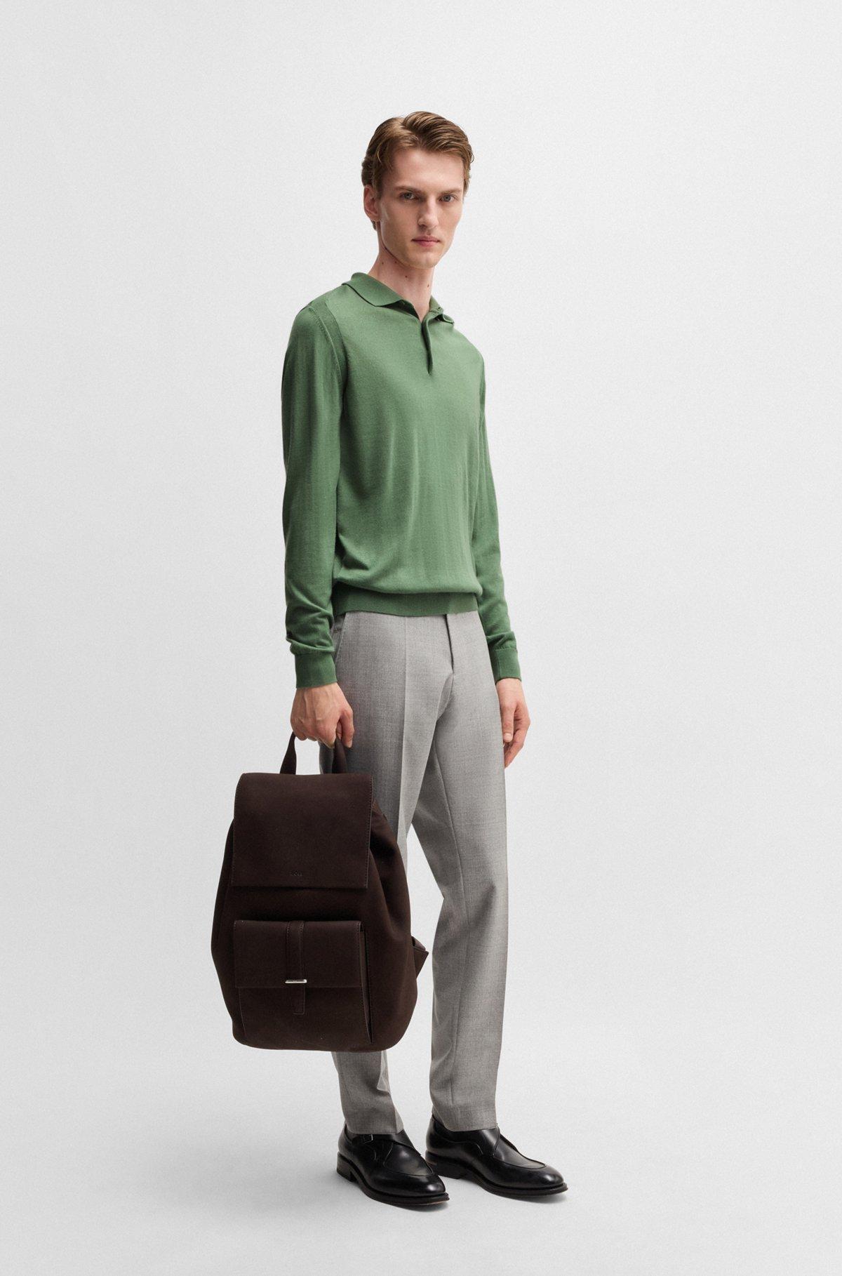 Regular-fit polo sweater in wool, silk and cashmere Product Image