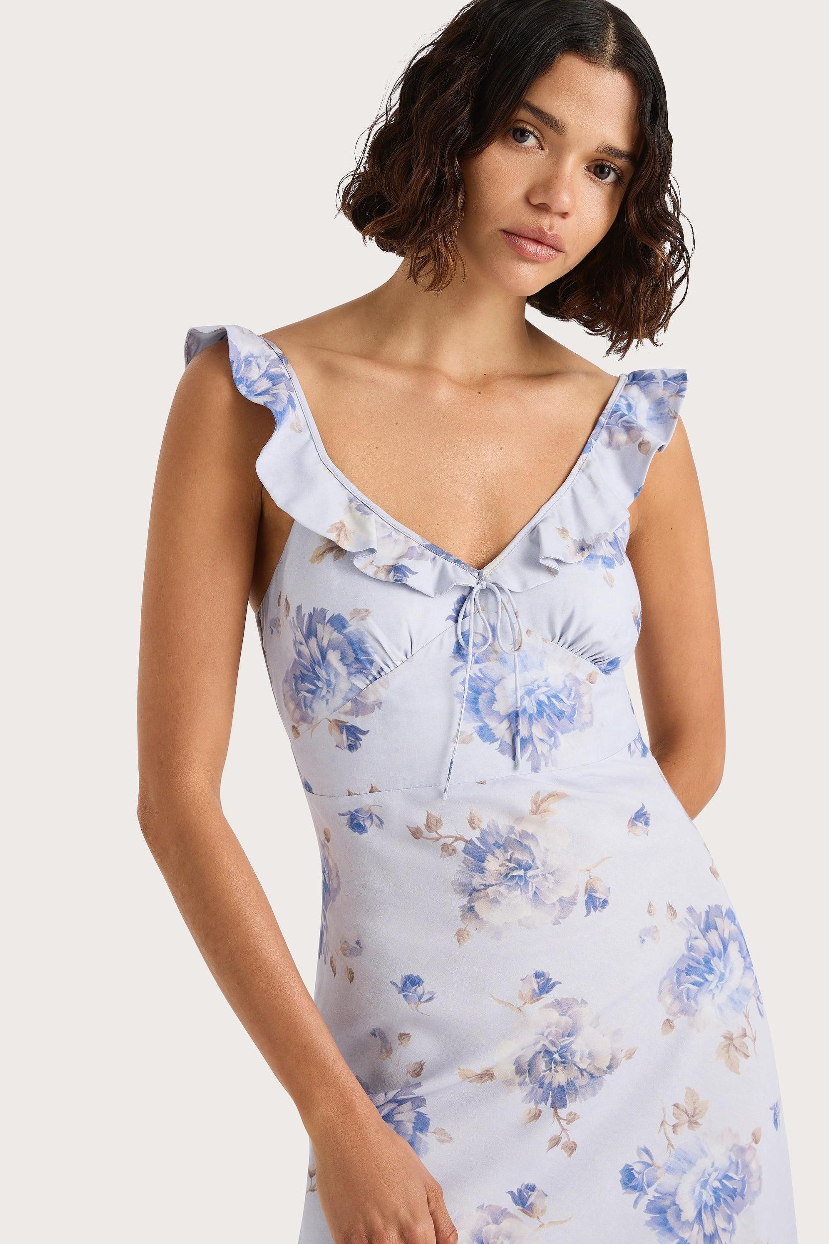 Yvonne Midi Dress Leona Floral Lilac - Final Sale Product Image