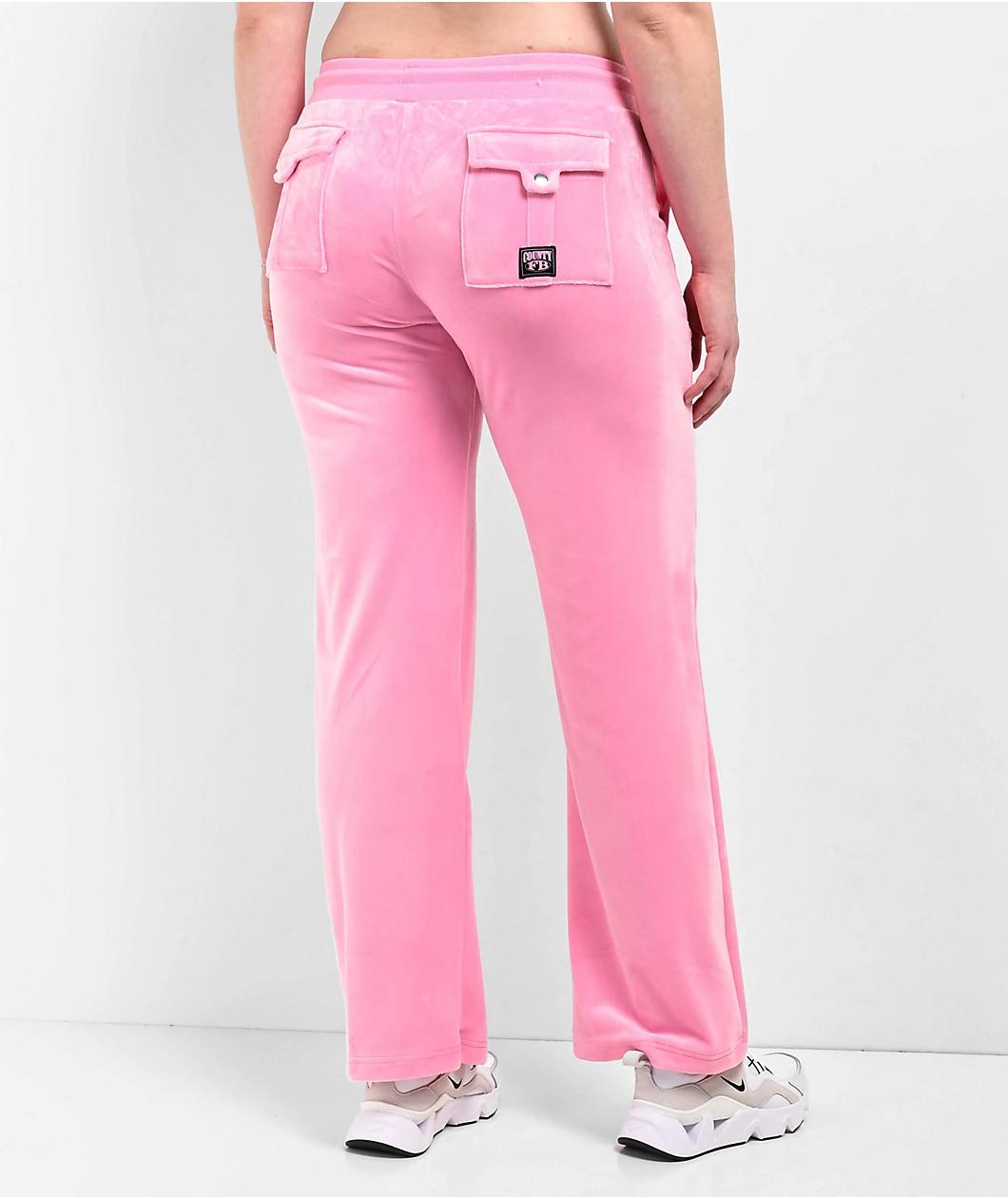 FB County Pink Velour Track Pants Product Image