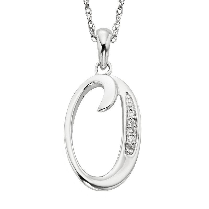 Sterling Silver Diamond Accent Initial Pendant, Women's,  Product Image