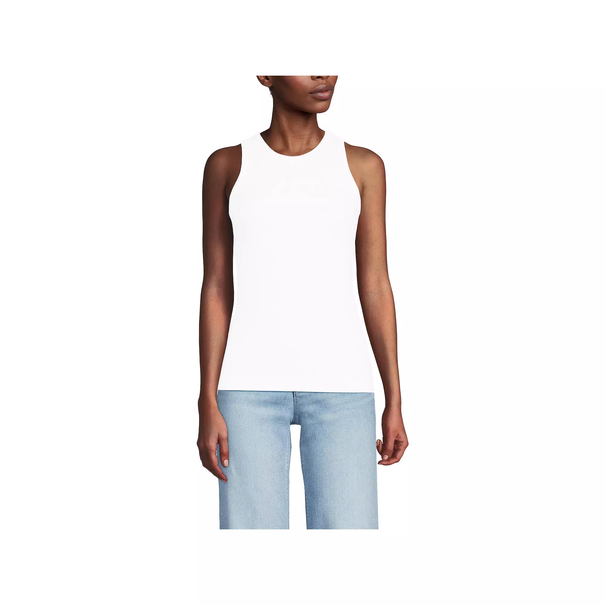 Women's Lands' End Drapey Rib Fitted Tank Top,  Product Image