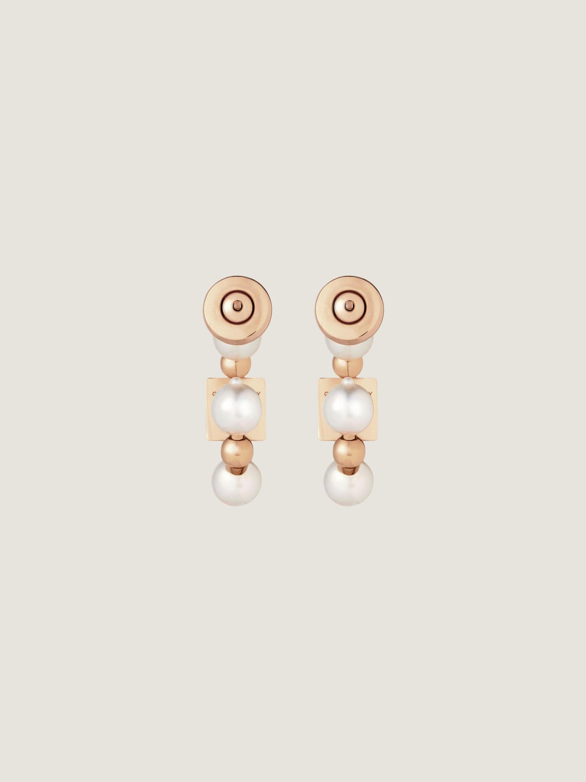 4G earrings in metal with pearls Product Image