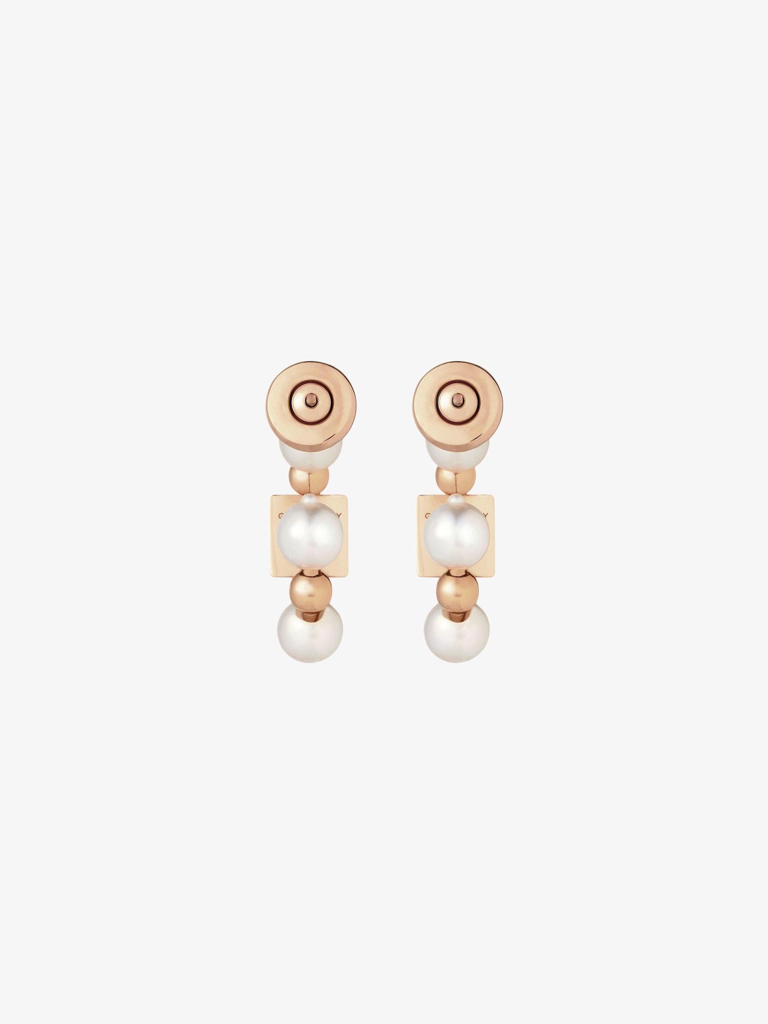 4G earrings in metal with pearls Product Image