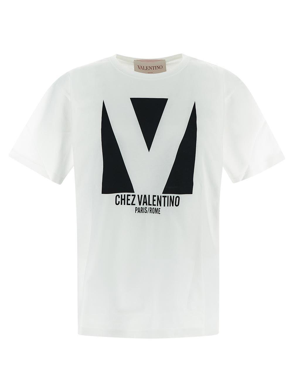 VALENTINO Mens Avorio Logo-print Crew-neck Cotton-jersey T-shirt Product Image
