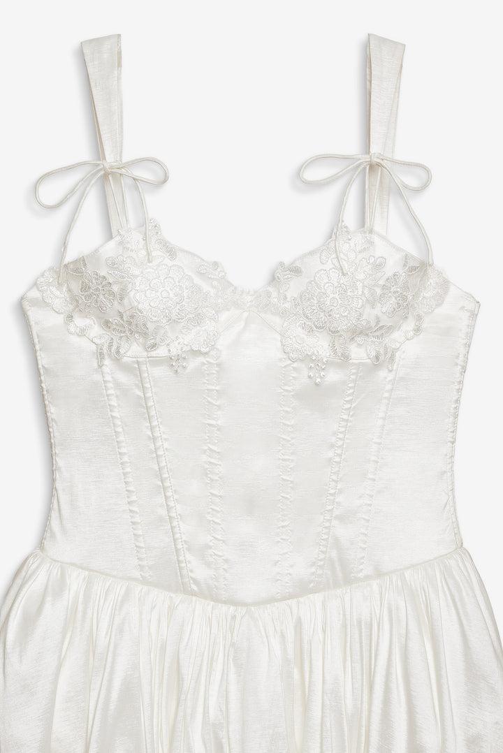 Antoinette Taffeta Gown — White Product Image