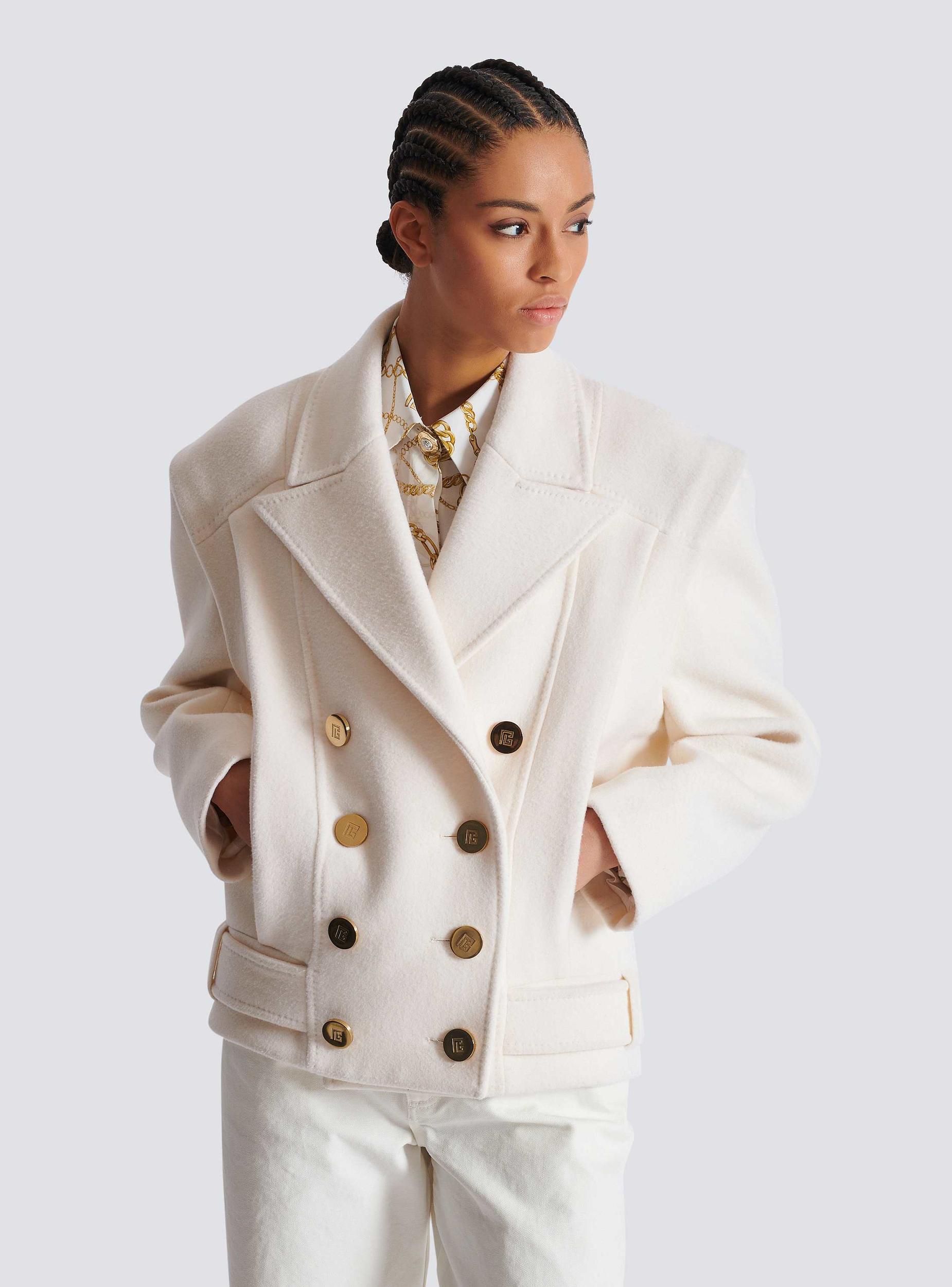 Cropped cashmere reefer jacket Product Image