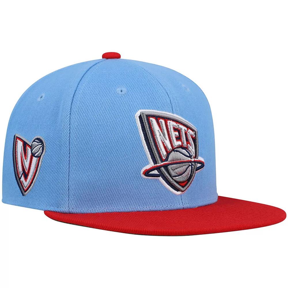 Men's Mitchell & Ness Light Blue/Red New Jersey Nets Hardwood Classics Snapback Hat, Nba Light Product Image