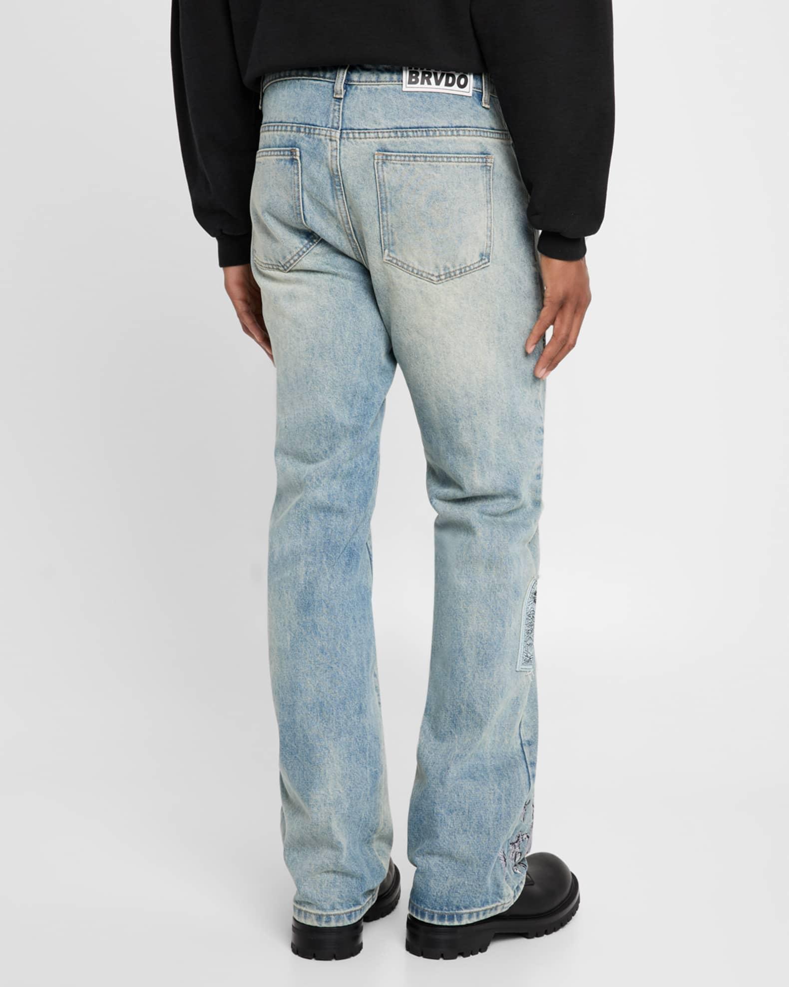 Men's Scratched Denim Jeans Product Image