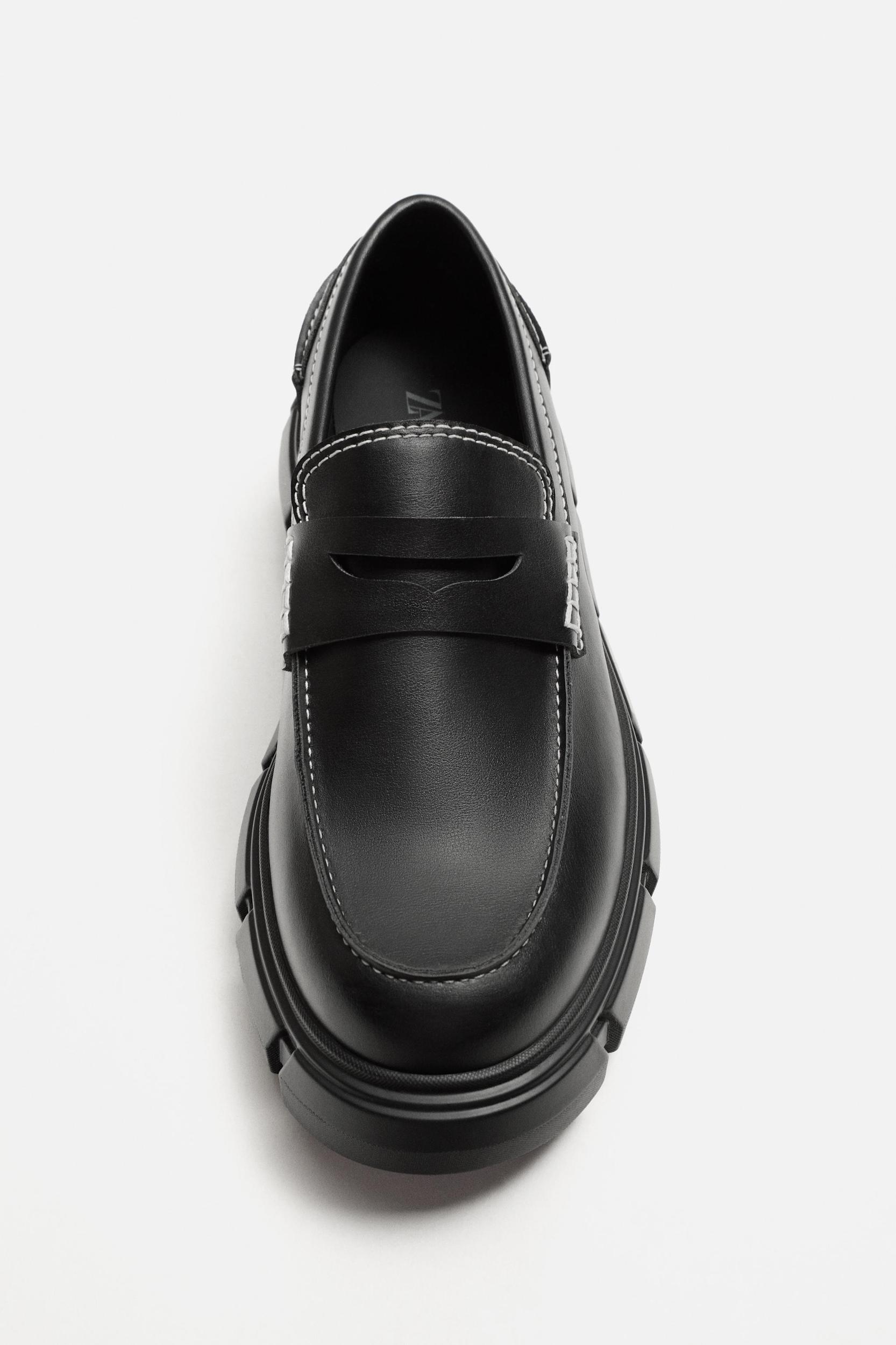 CHUNKY SOLE TOPSTITCHING LOAFERS Product Image