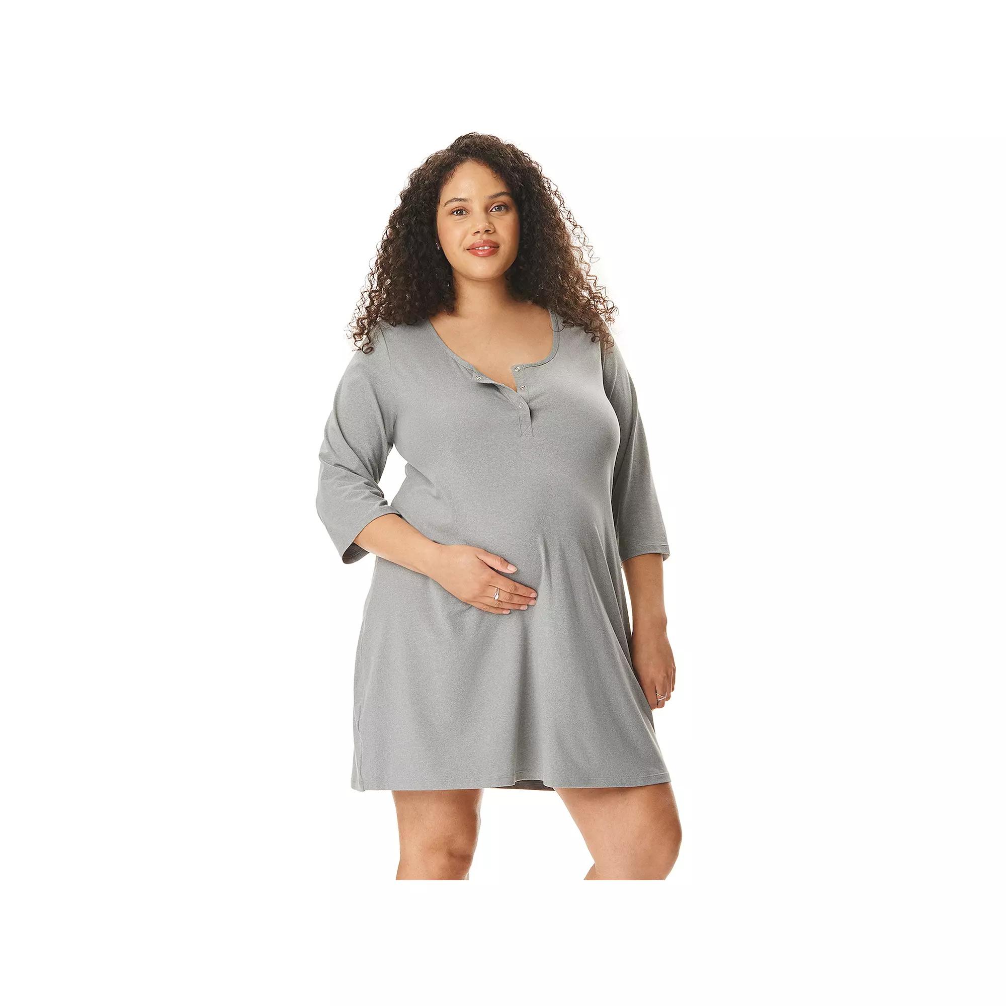 Maternity Motherhood® Henley Chemise Sleep Dress, Women's,  Product Image