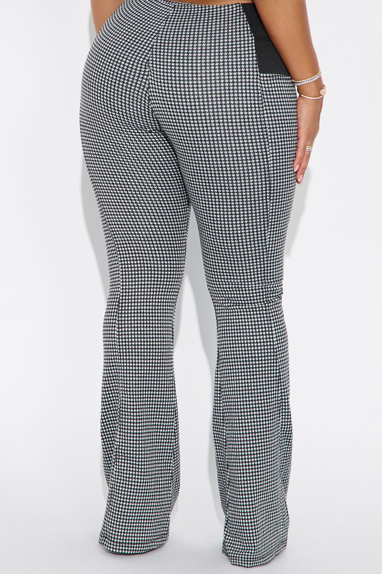 Kendall Houndstooth Flare Pant 33″ - Black/White Female Product Image