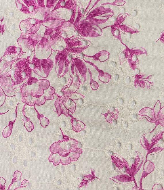 B. Darlin Floral Print Square Neck Lace & Ribbon Trim A-Line Dress Product Image