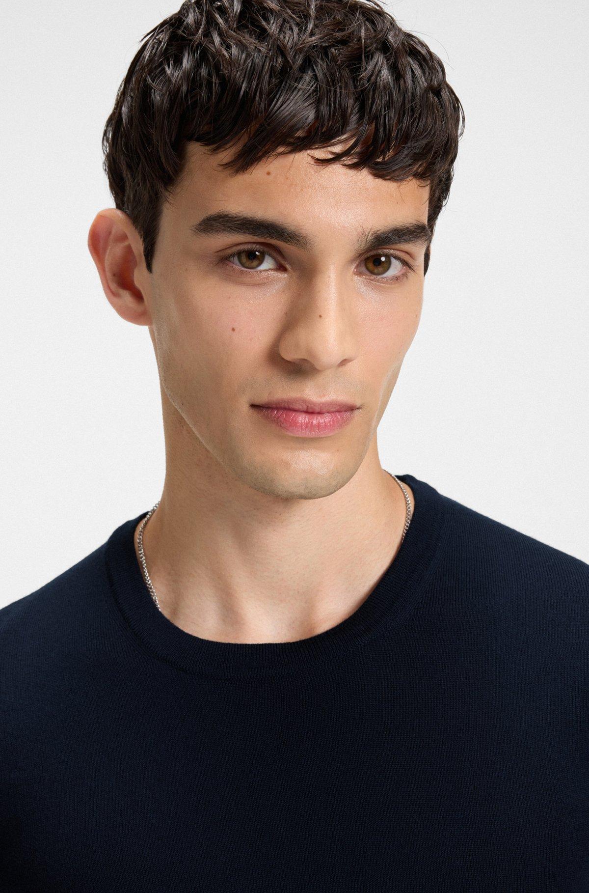 Virgin-wool sweater with embroidered logo Product Image