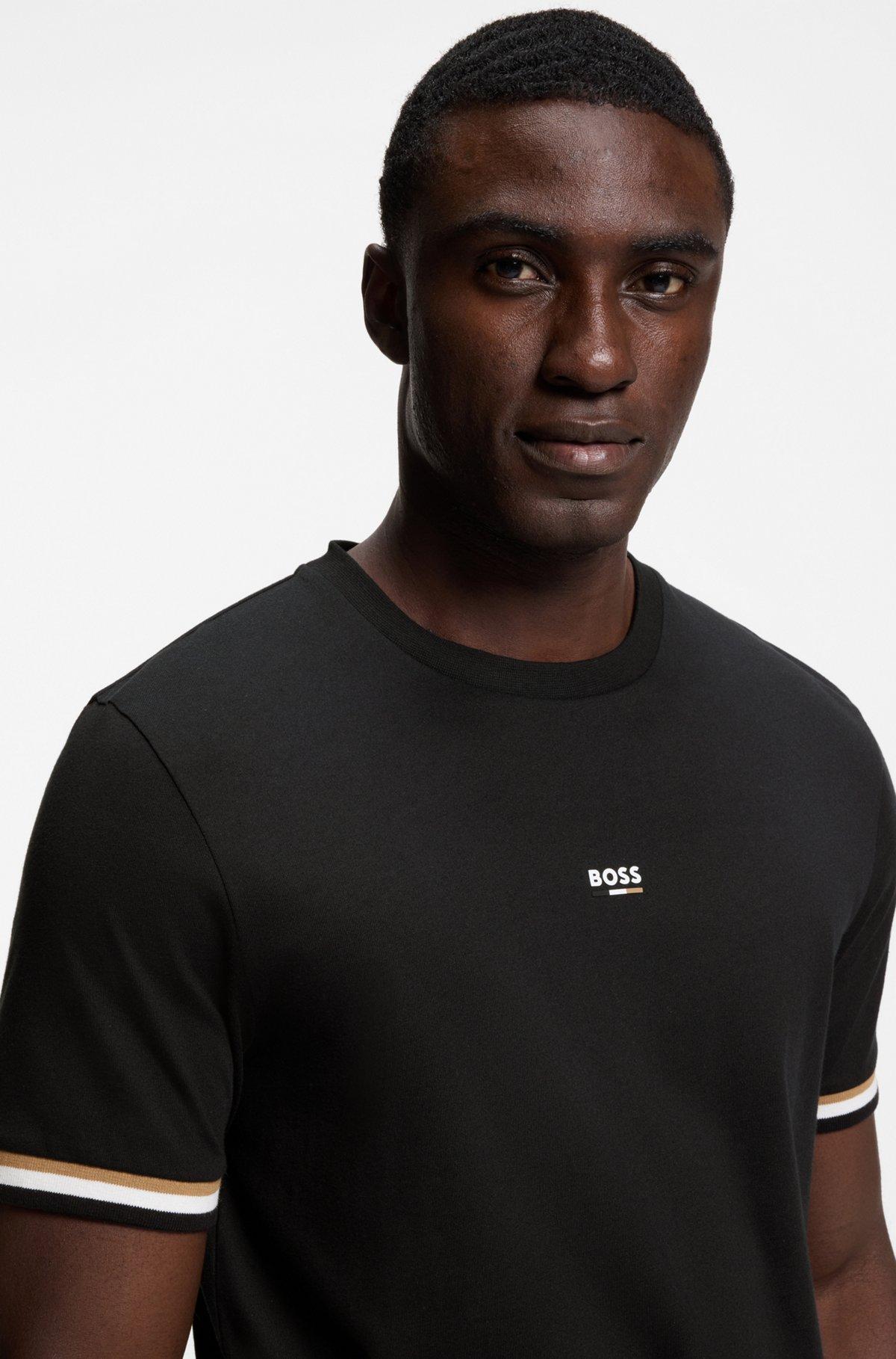 Slub-cotton T-shirt with logo detail Product Image