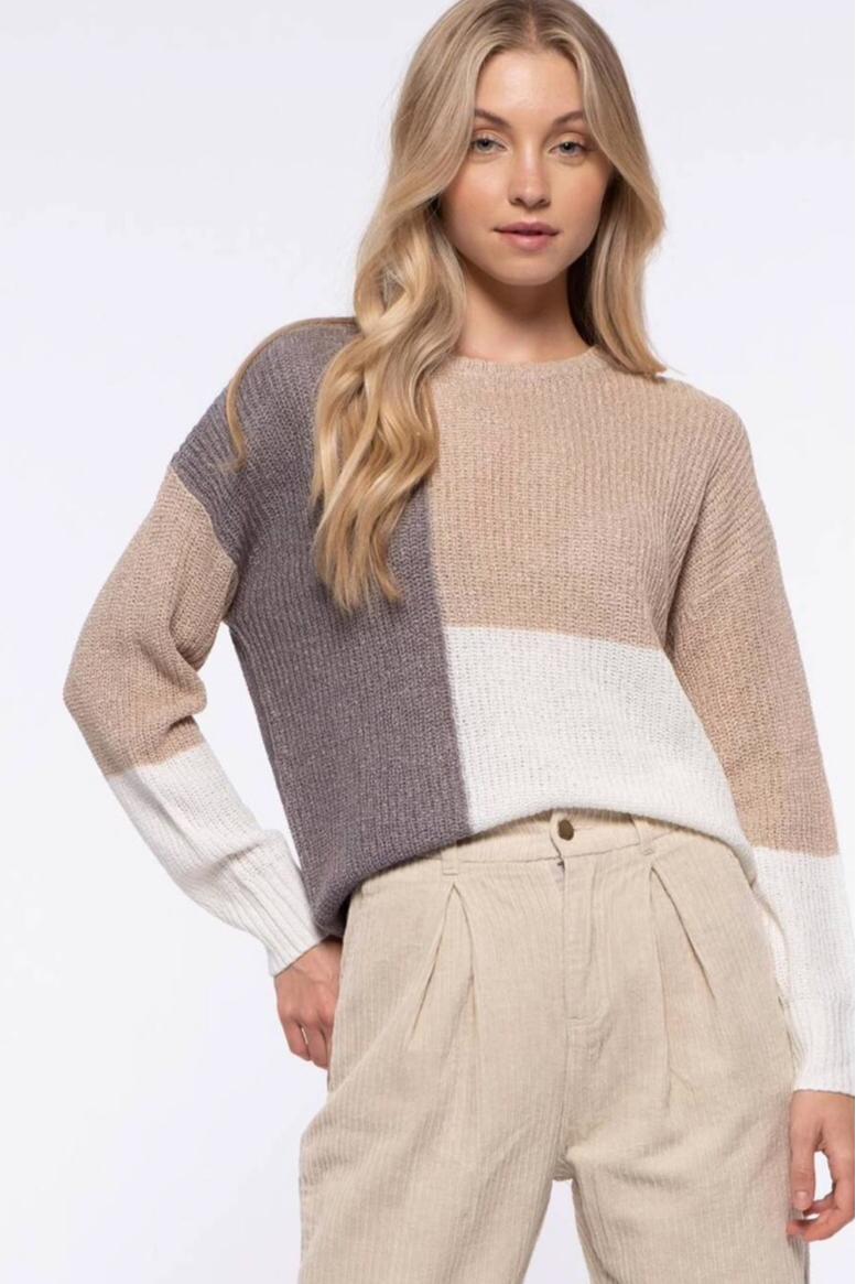 Color Block Knit Pullover Product Image