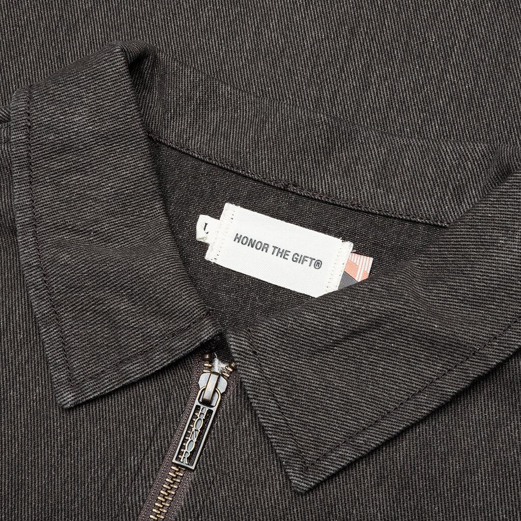 Twill Full Zip Shirt - Black Male Product Image