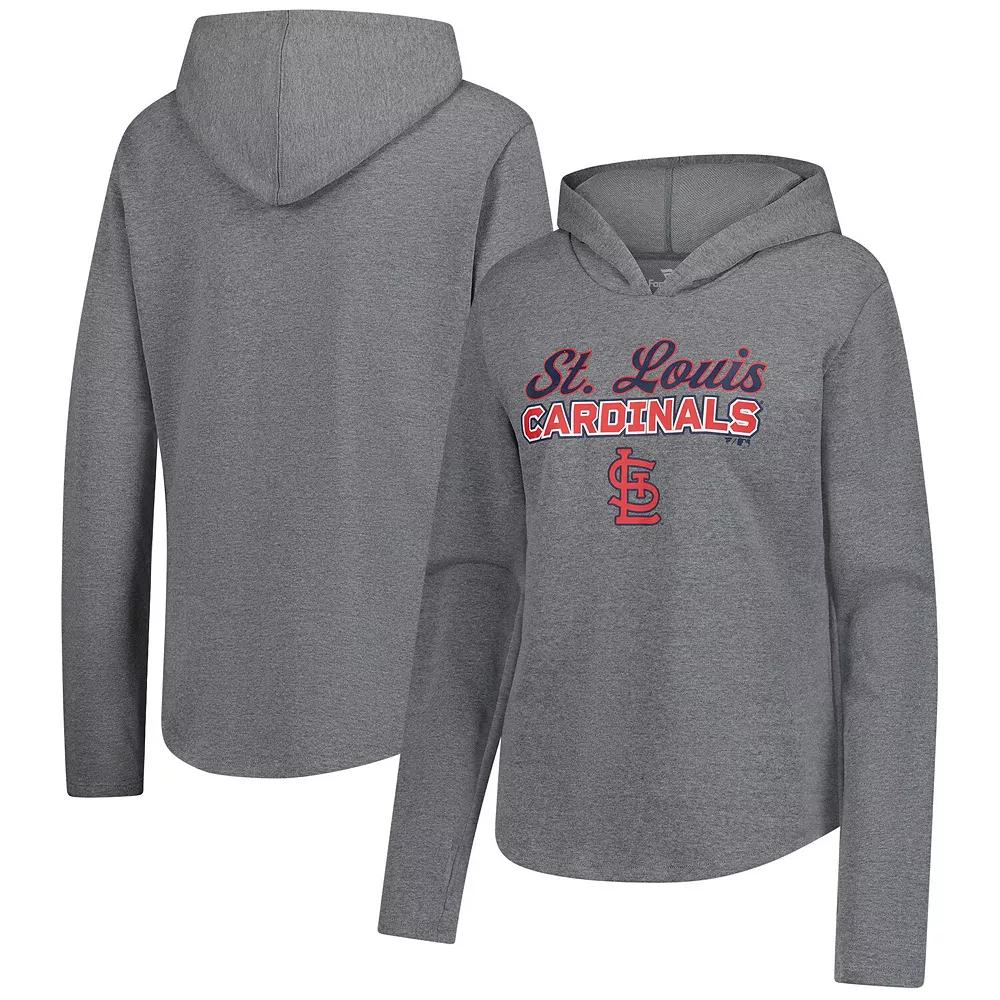 Women's Fanatics  Heather Gray St. Louis Cardinals Fleece Pullover Hoodie, Size: Medium, Grey Product Image