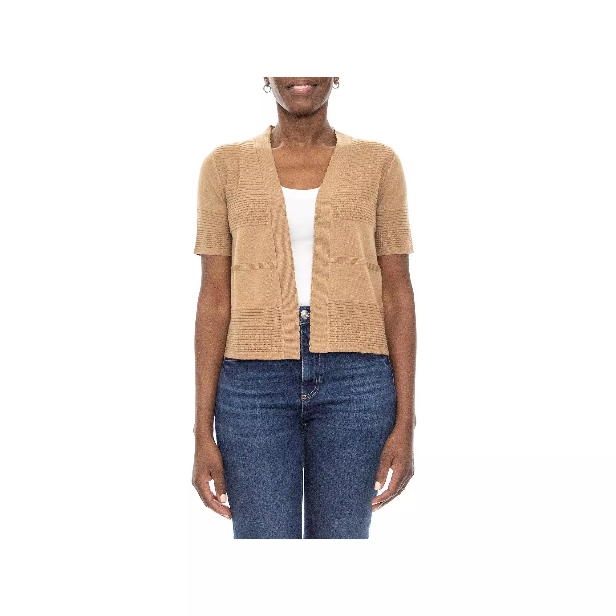 Women's Nina Leonard Stitched Cardigan, Size: Large Product Image