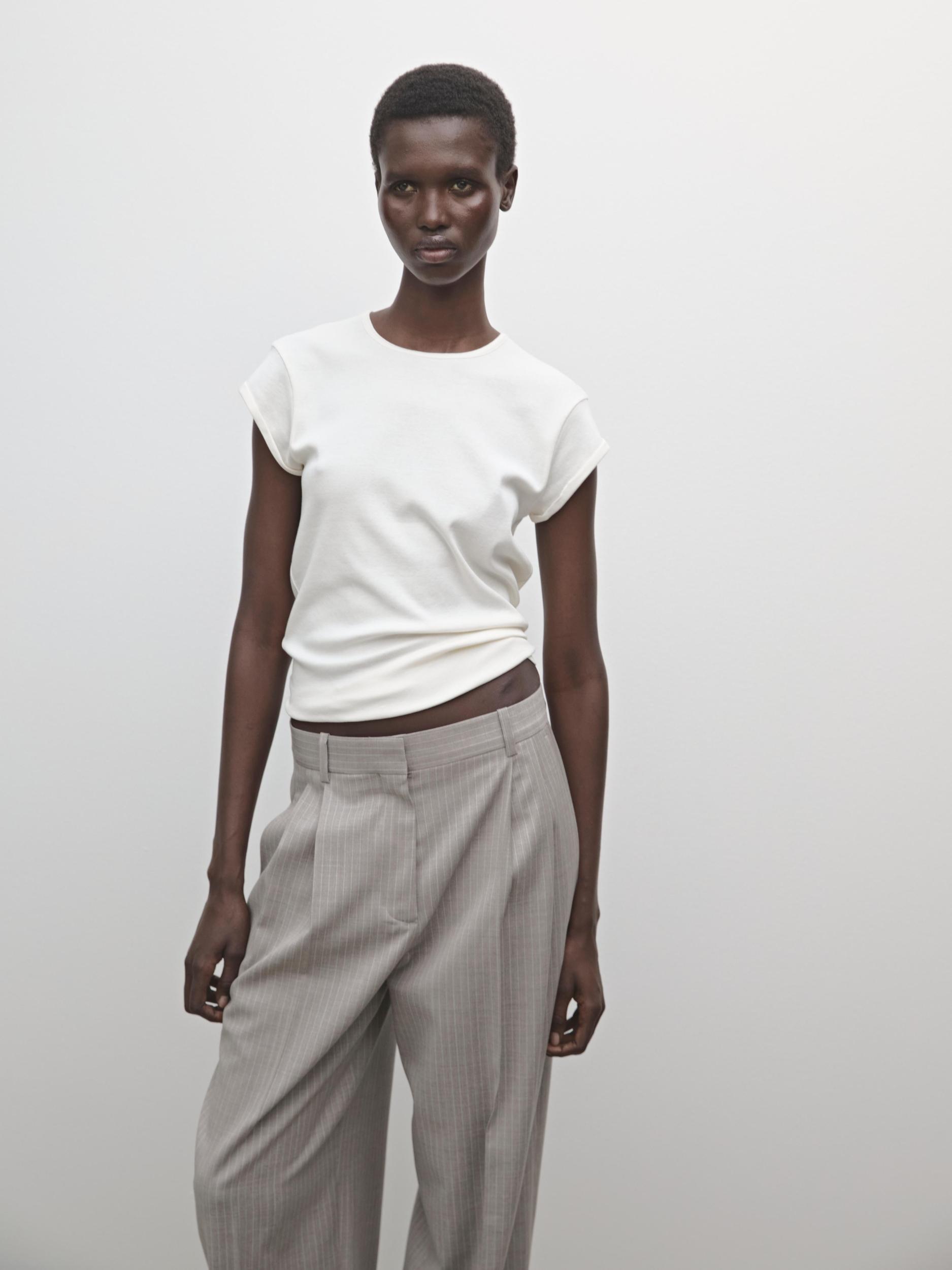 Pleated pinstripe trousers Product Image