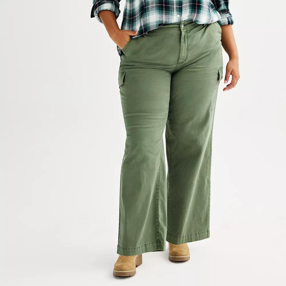 Plus Size Sonoma Goods For Life® Cargo Utility Pants, Women's, Size: 16 W, Manolo Green Product Image