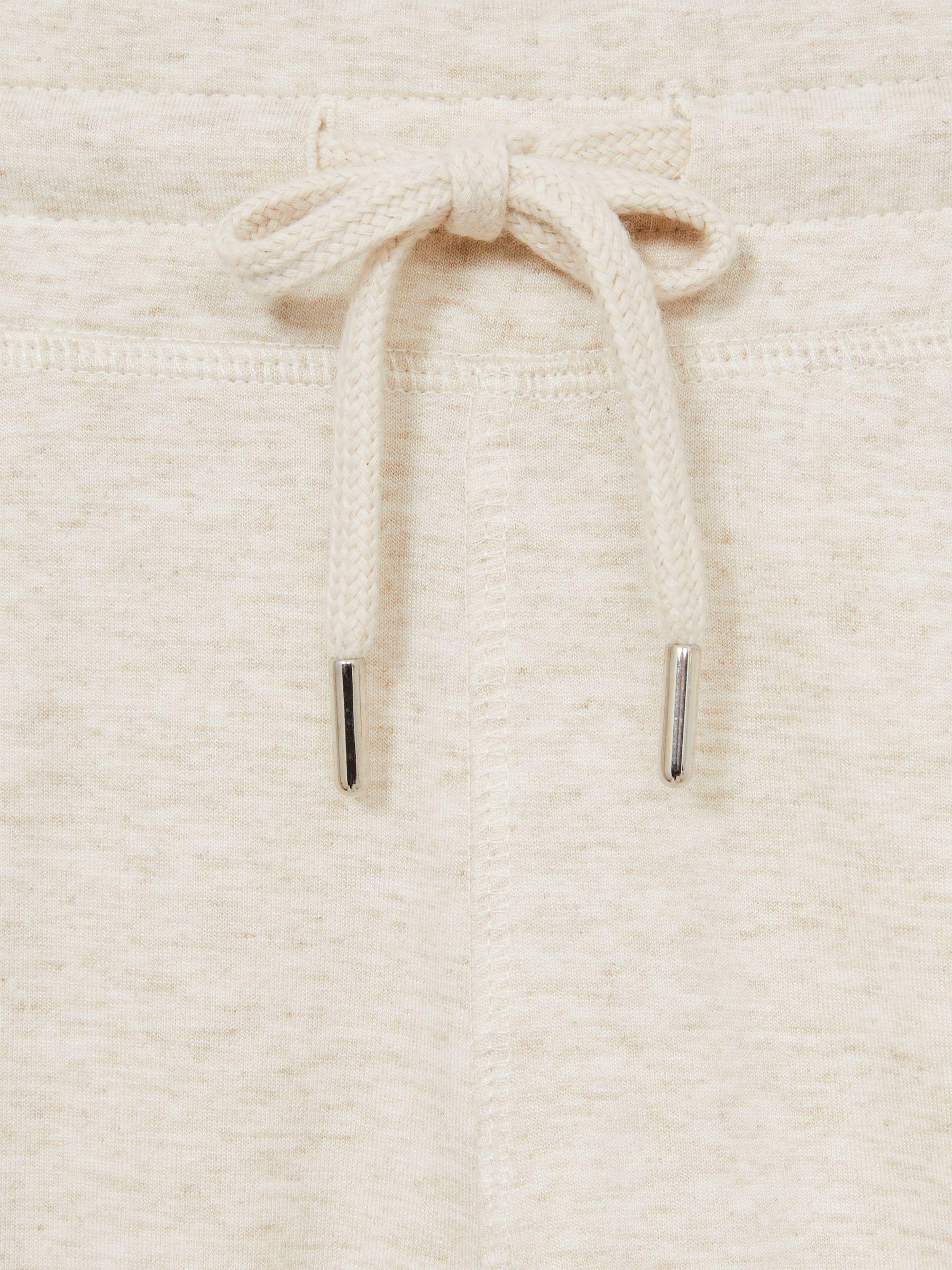 Drawstring Fleece Lined Shorts in Oatmeal Melange Product Image