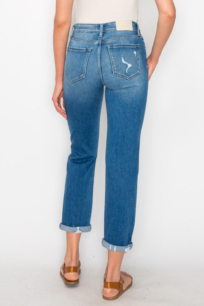 High Rise Tapered Leg Jeans Product Image