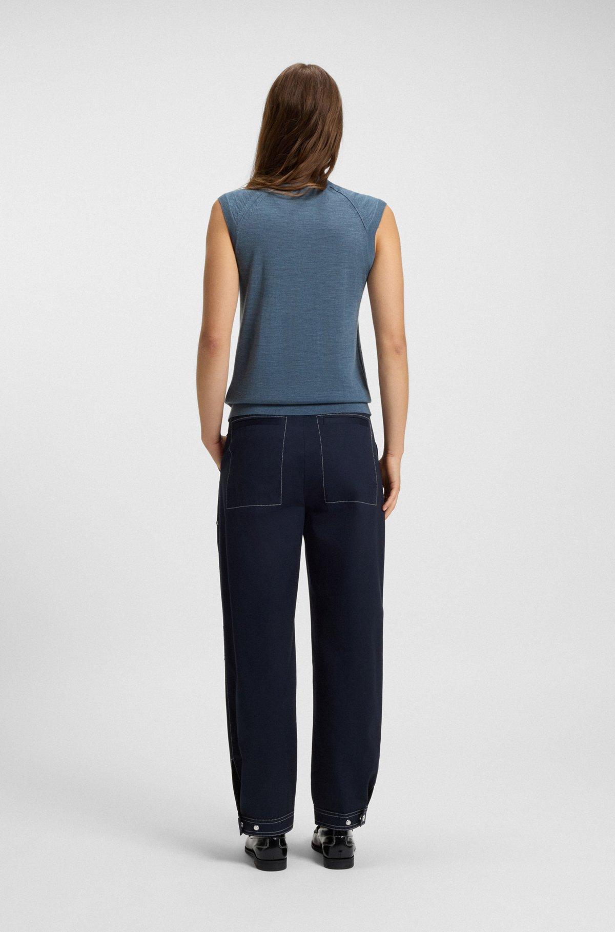 High-neck top in merino wool Product Image