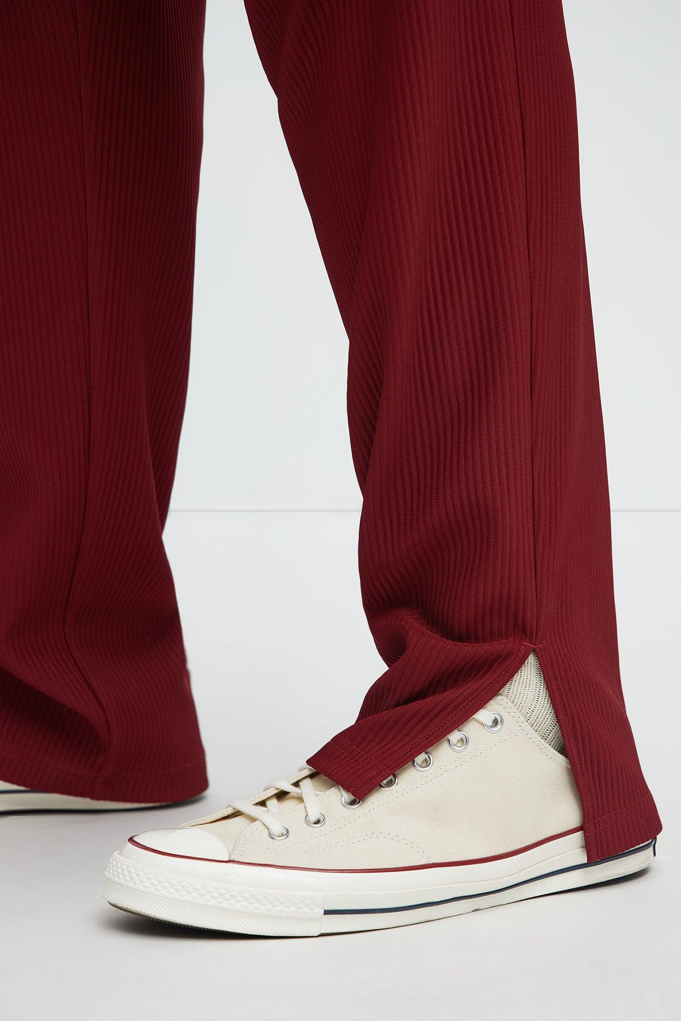Show Up Slim Slit Pants - Burgundy Male Product Image