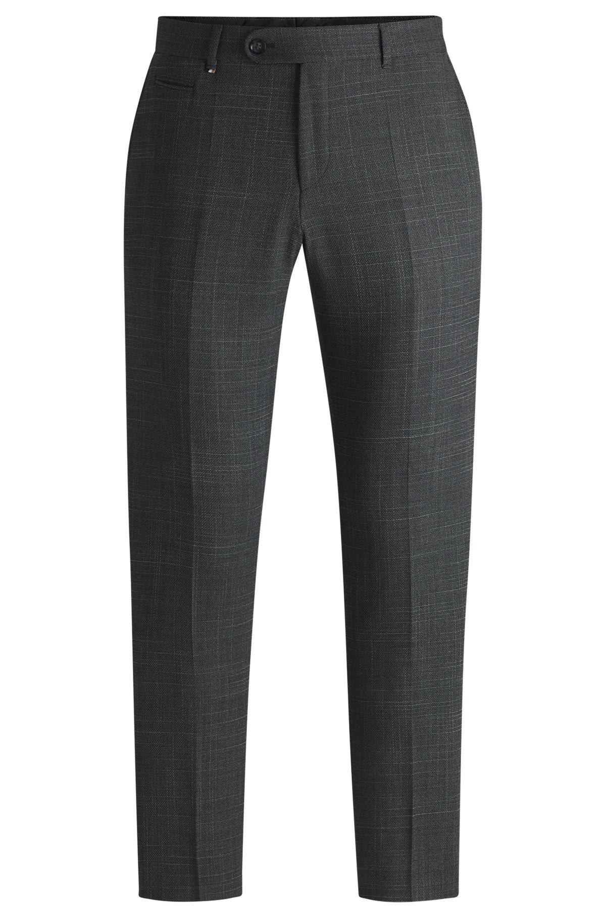 Slim-fit trousers in micro-patterned stretch cloth Product Image