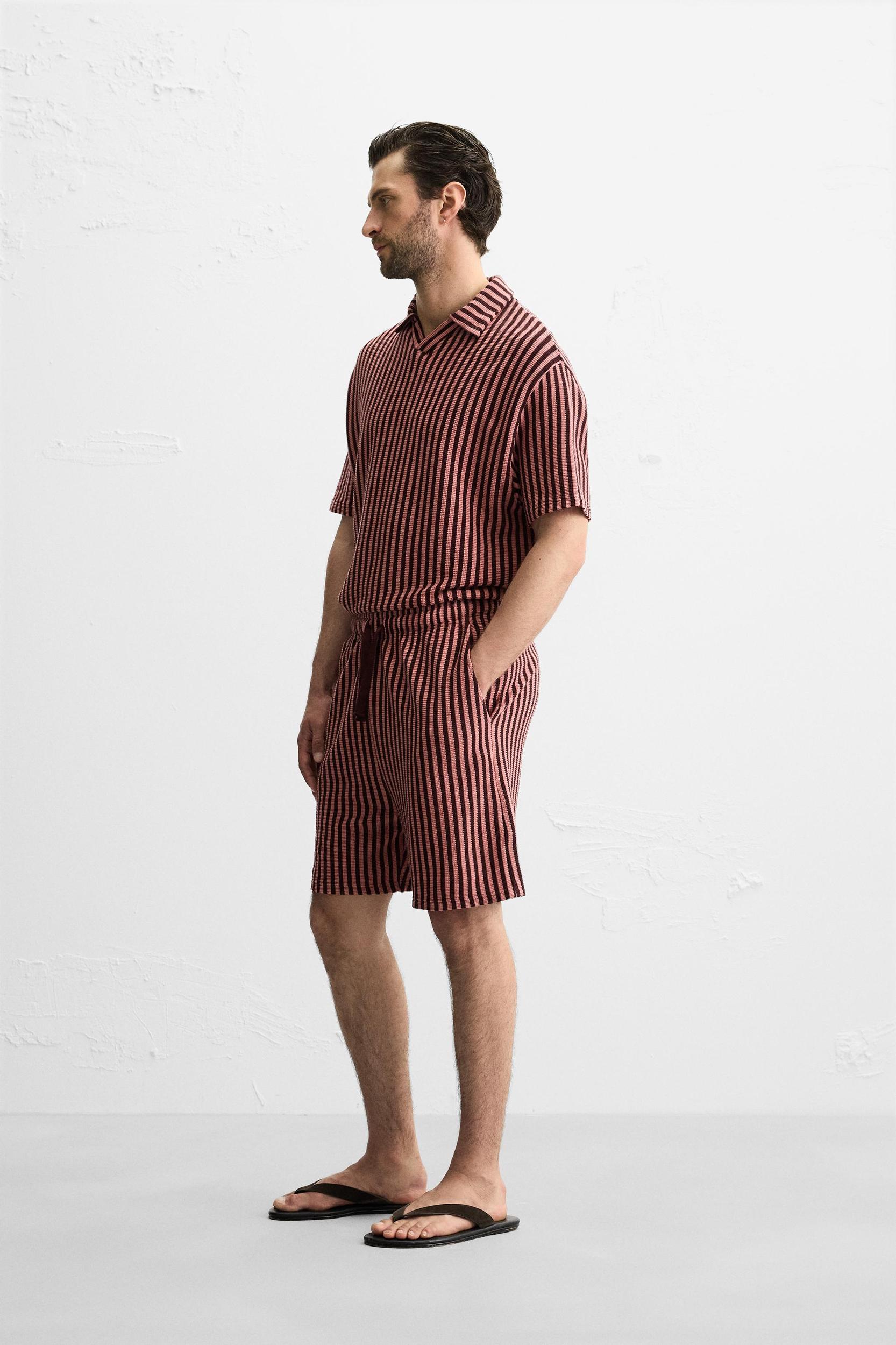 STRIPED JACQUARD SHORTS Product Image