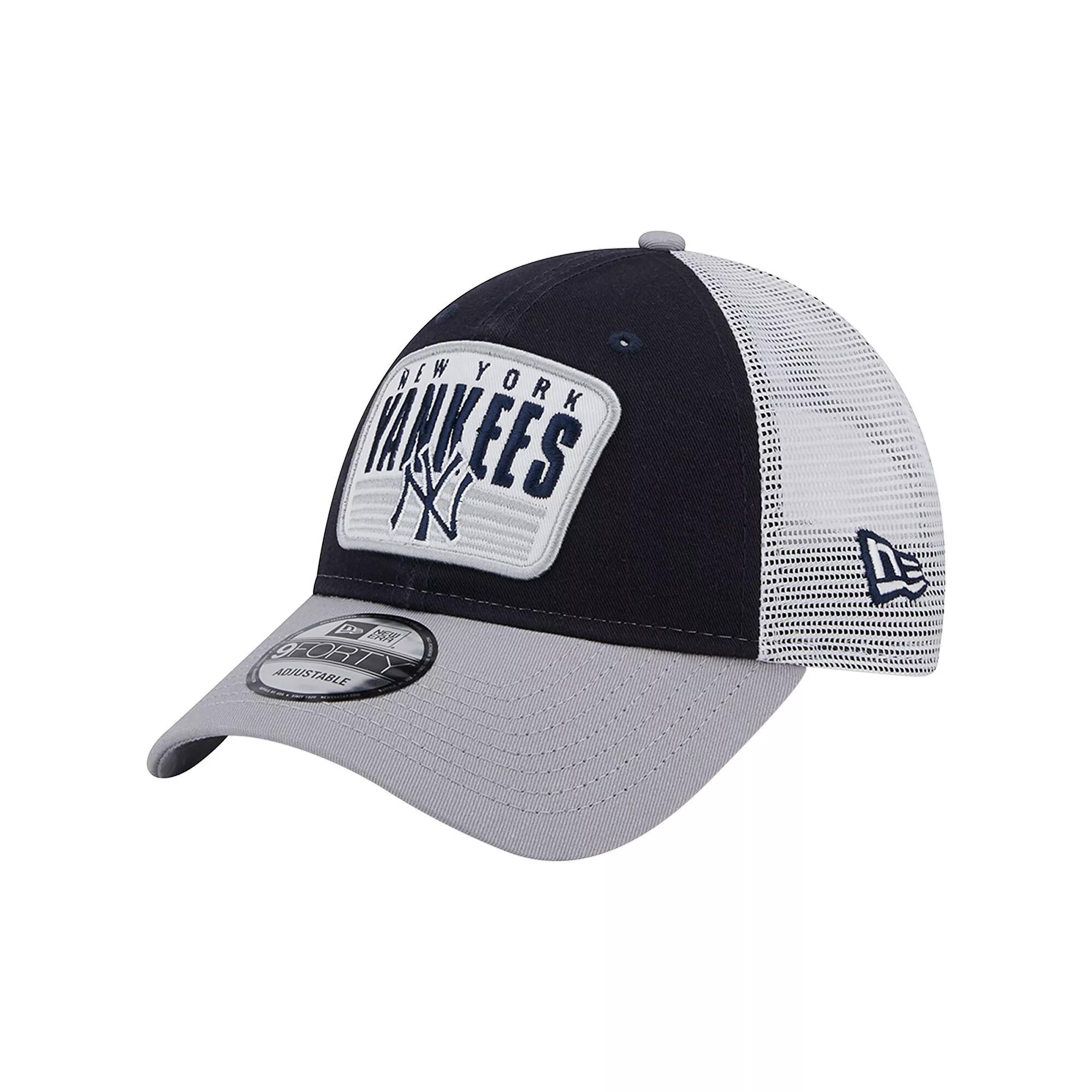 Men's New Era Navy New York Yankees Two-Tone Patch 9FORTY Snapback Hat, Blue Product Image