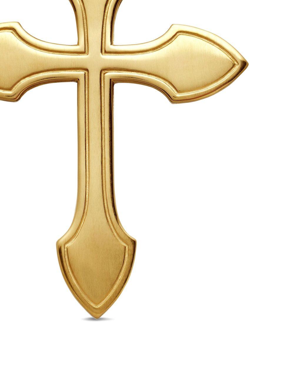 18kt yellow gold Gothic Cross diamond amulet (36.5mm) Product Image