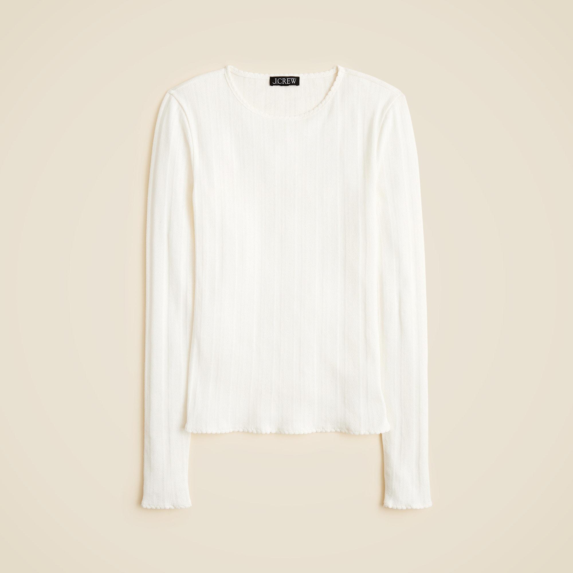 New pointelle long-sleeve T-shirt Product Image