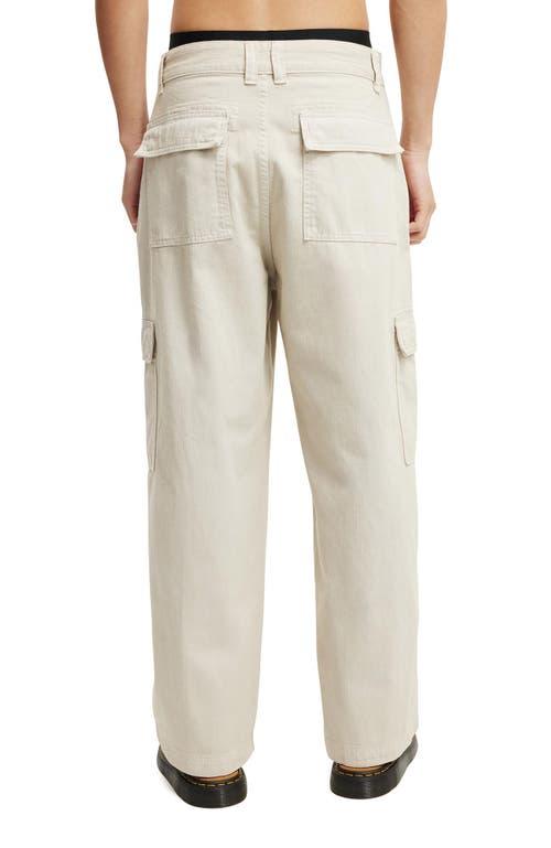 Cotton On Men's Axel Super Baggy Cargo Pant in Light Stone Herringbone at Nordstrom, Size 34 Product Image
