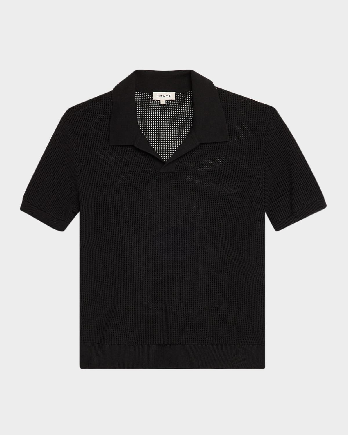 Mens Mesh Knit Polo Shirt Product Image