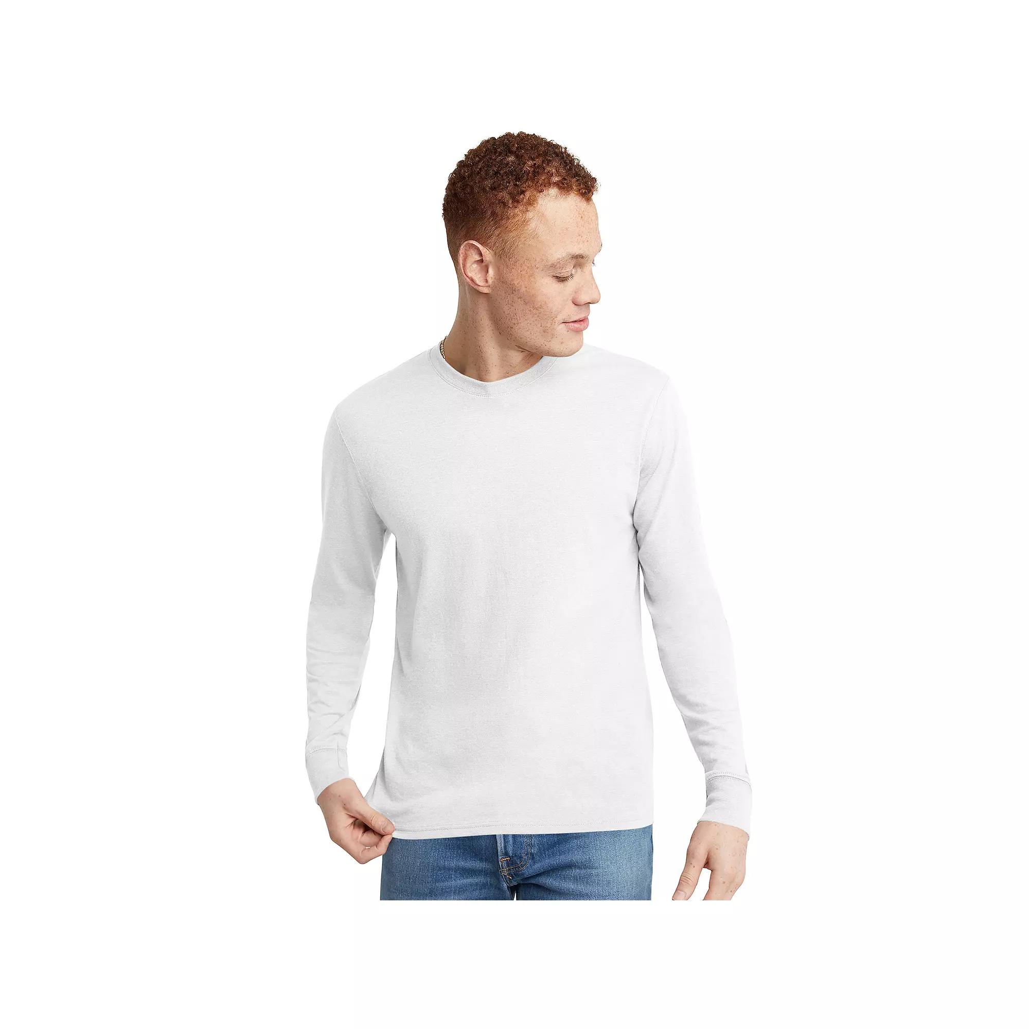Men's Hanes Originals Long Sleeve Tri-Blend Tee,  Product Image