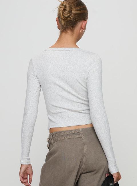 Daphine Long Sleeve Top Grey Product Image