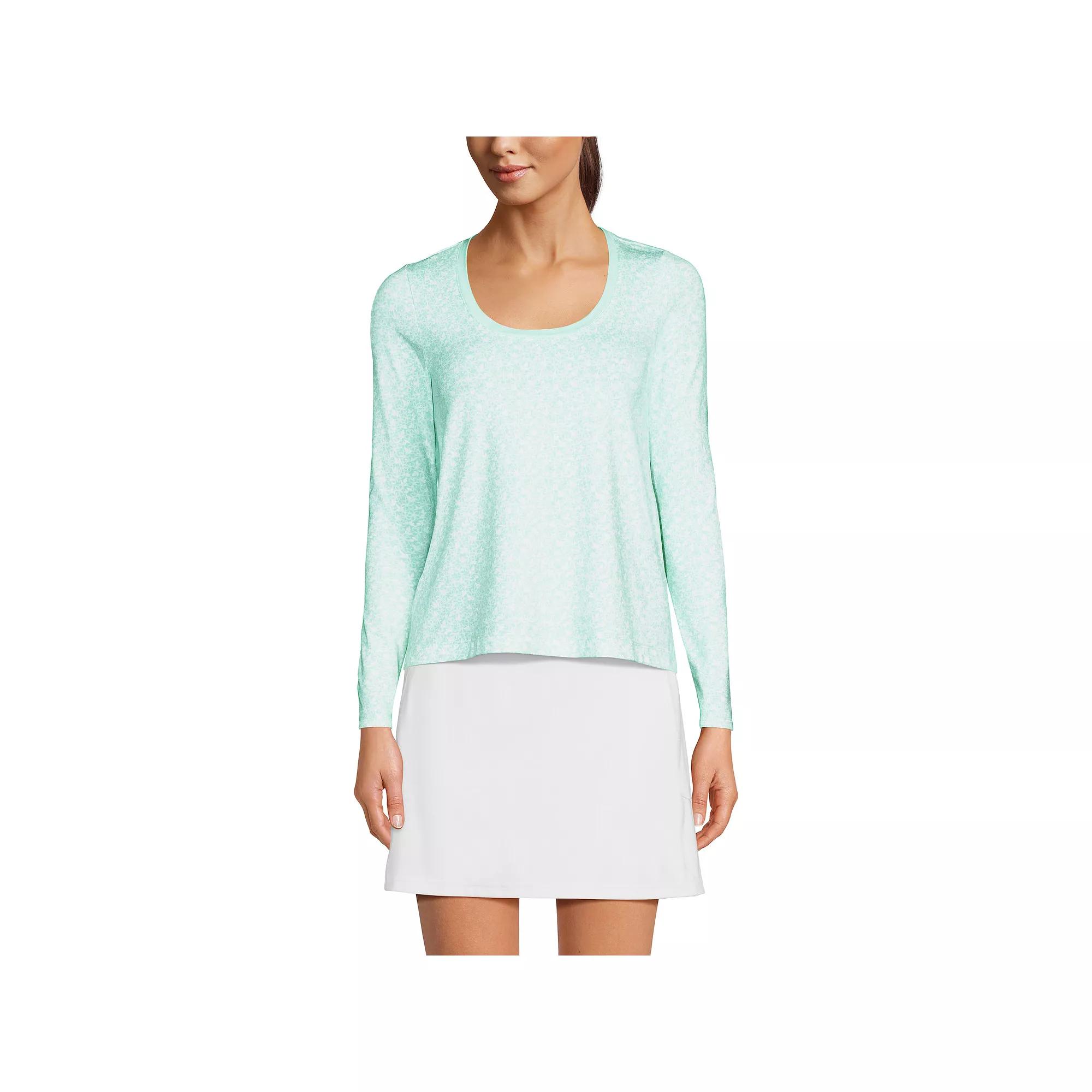 Women's Lands' End Power Performance Long Sleeve Scoopneck T-Shirt,  Product Image