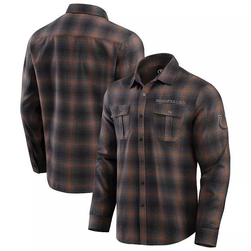 Mens Darius Rucker Collection by Fanatics Charcoal New York Giants Classic Flannel Long Sleeve Button-Up Shirt Product Image