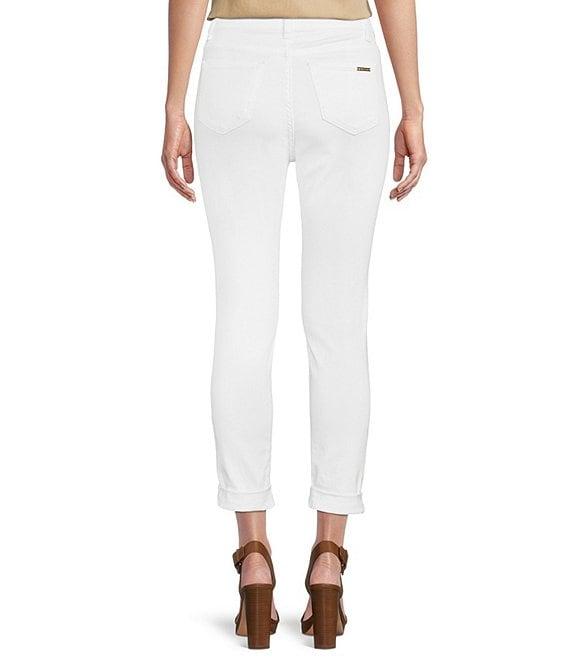 MICHAEL Michael Kors Izzy Skinny Roll Hem Denim Crop Skinny Leg Jeans Product Image