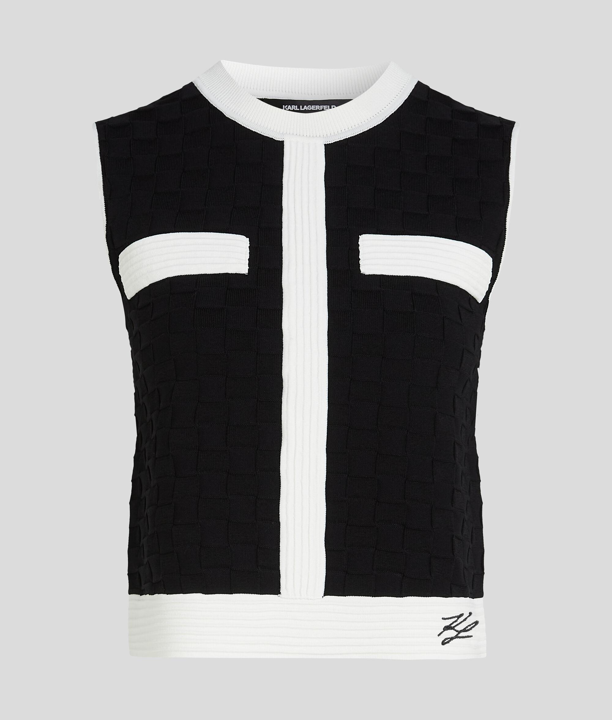 CONTRAST PIPING KNIT TOP Product Image