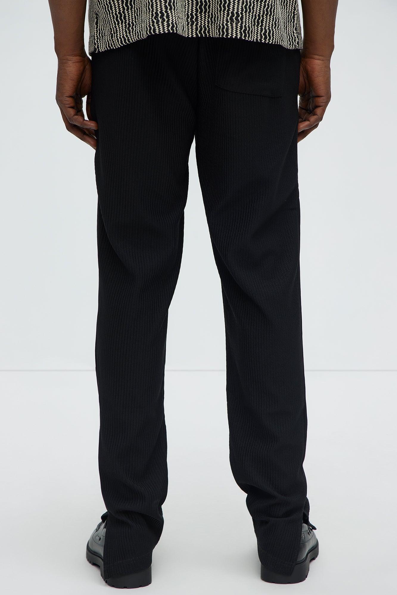 Show Up Slim Slit Pants - Black Product Image
