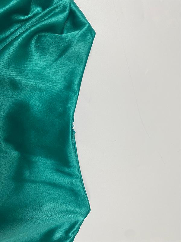 Loose Short Sleeves Pleated Solid Color Maxi Dresses Product Image