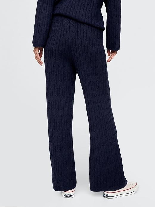 CashSoft Cable-Knit Sweater Pants Product Image