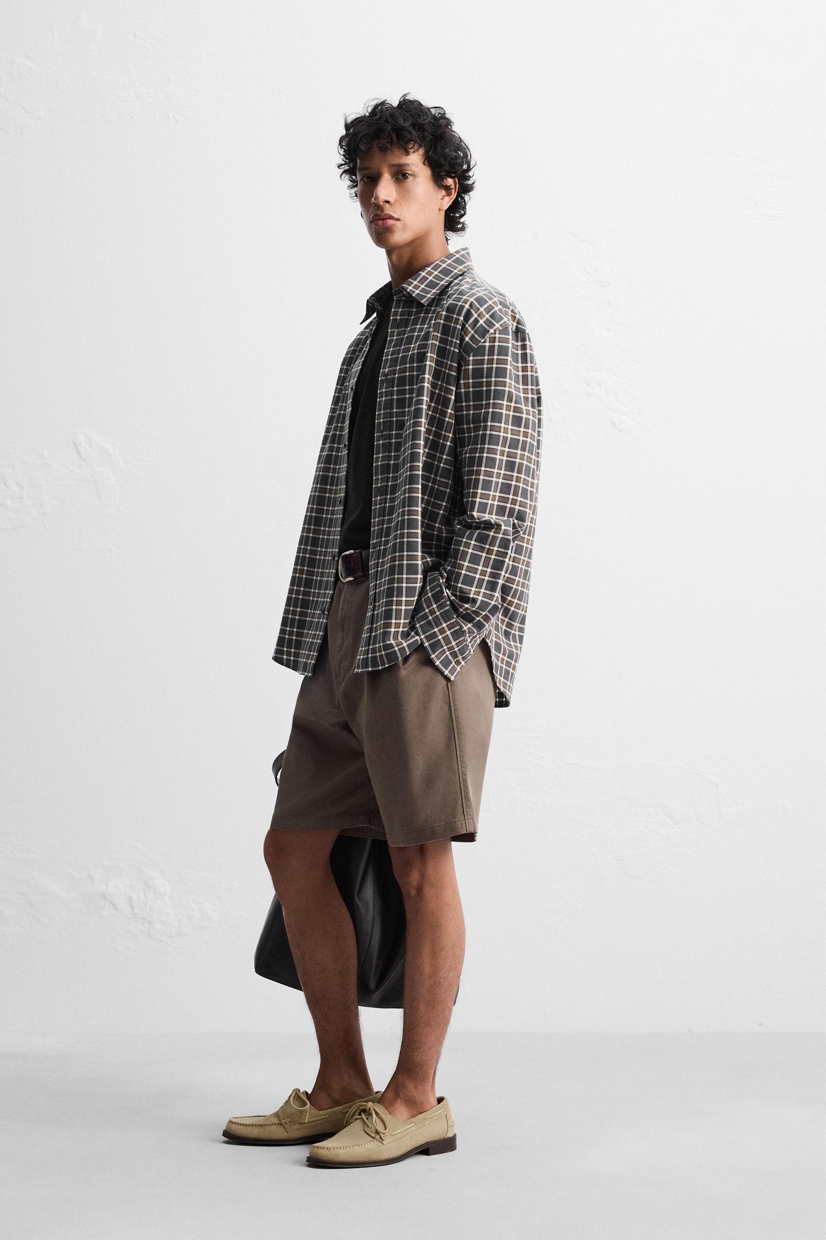 RELAXED FIT PLAID SHIRT Product Image