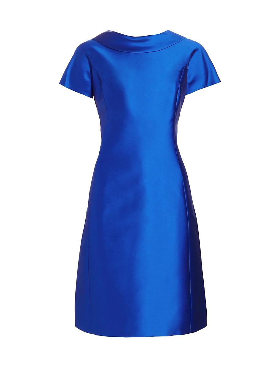 Womens Roll-Neck Gazar A-Line Dress Product Image
