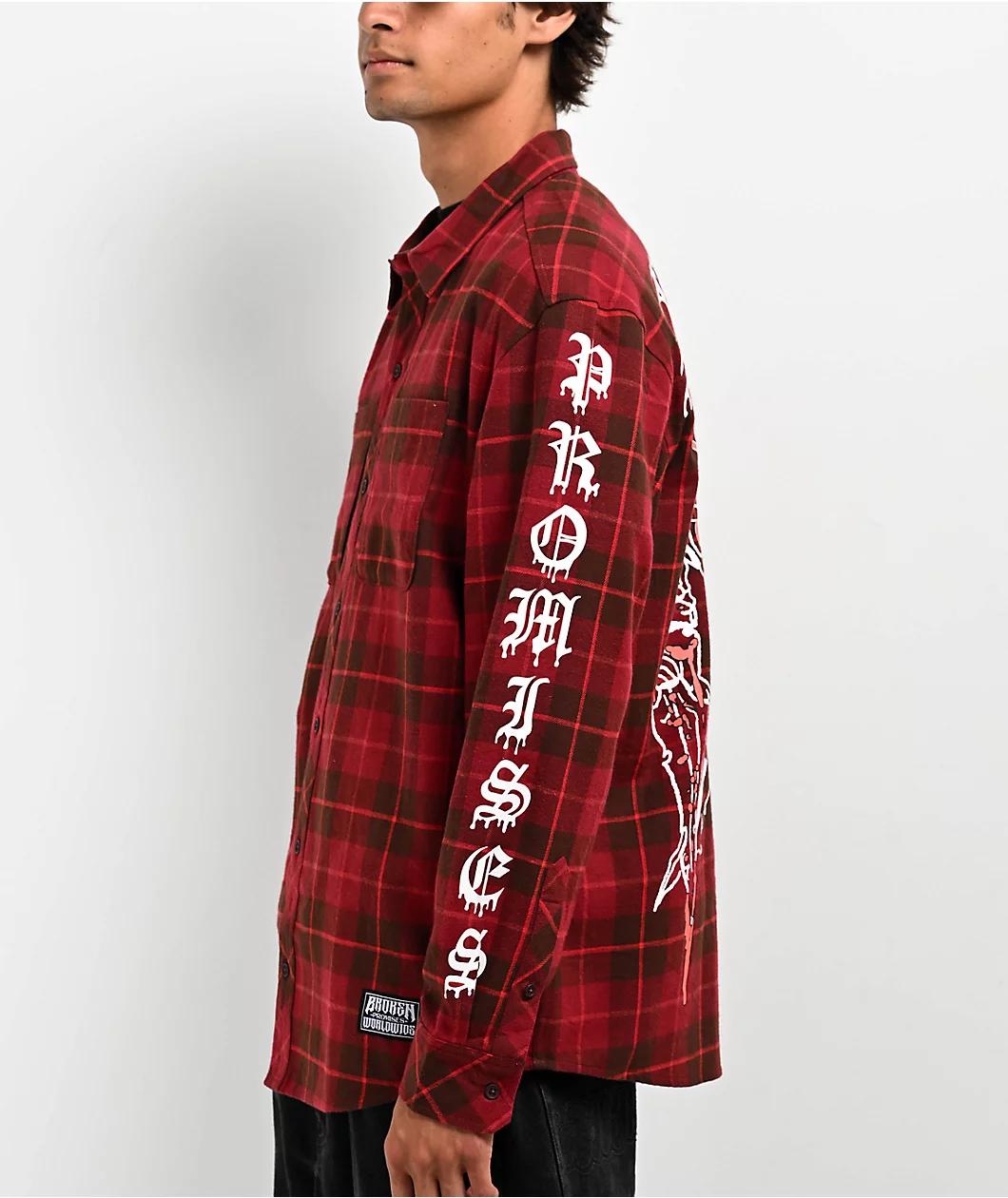 Broken Promises 5150 Red Flannel Button Up Shirt Product Image