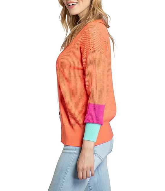 APNY Color Block Long Sleeve Open Front Cardigan Product Image